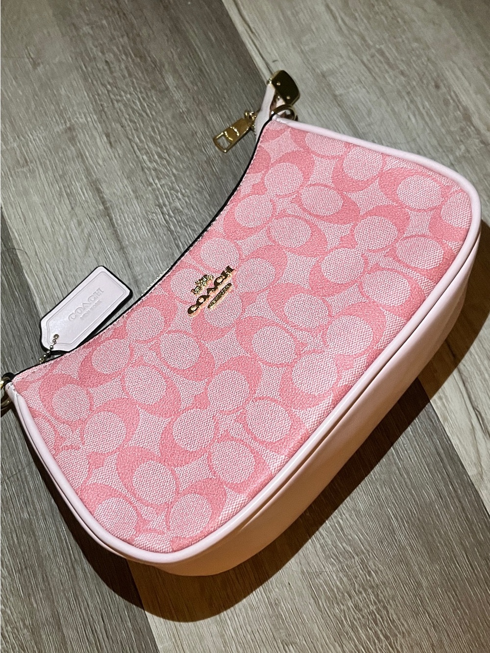 Coach Pink and White Teri mini Purse